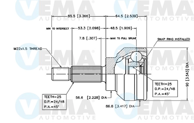 Joint Kit, drive shaft (18410)