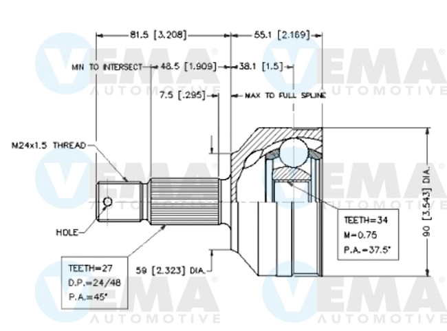 Joint Kit, drive shaft (18614)