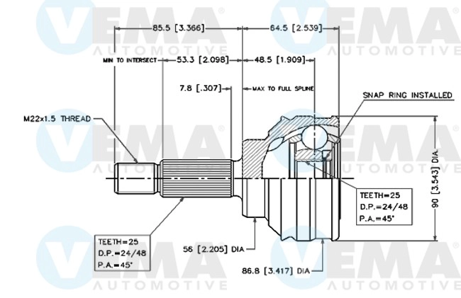 Joint Kit, drive shaft (18412)