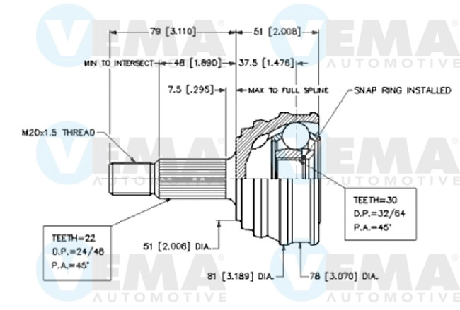 Joint Kit, drive shaft (18239)