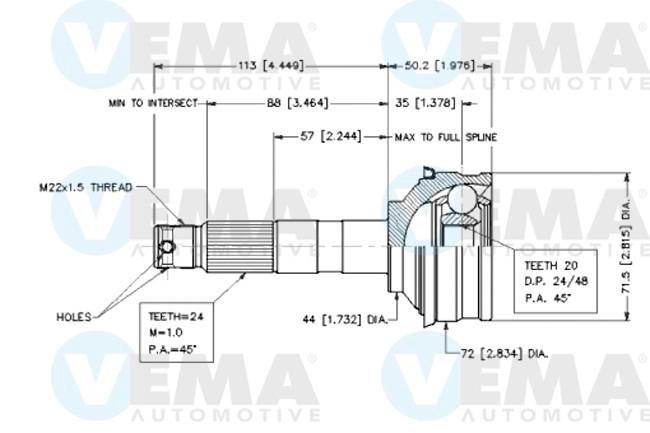 Joint Kit, drive shaft (18591)
