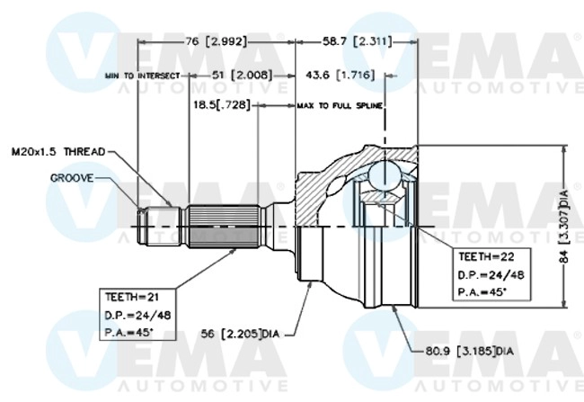 Joint Kit, drive shaft (18245)