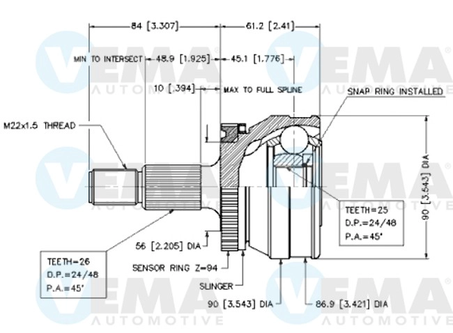 Joint Kit, drive shaft (18467)