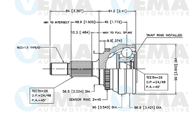 Joint Kit, drive shaft (18527)
