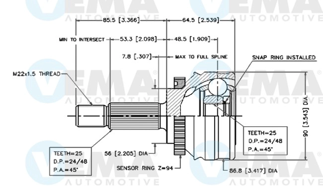 Joint Kit, drive shaft (18413)