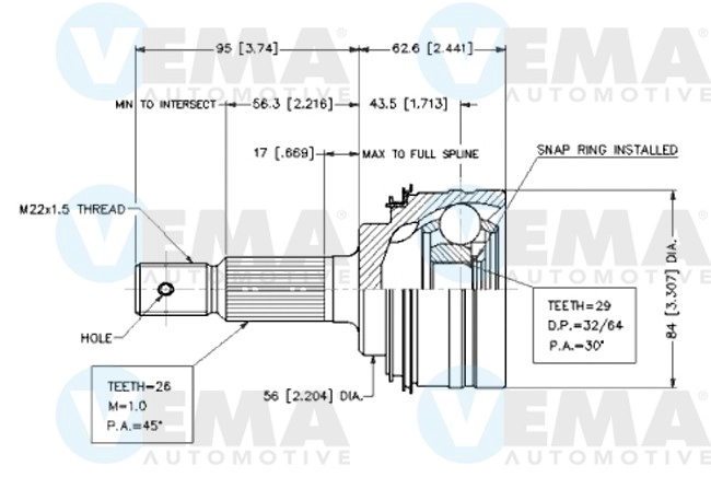 Joint Kit, drive shaft (18428)