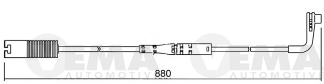 Warning Contact, brake pad wear (117474)