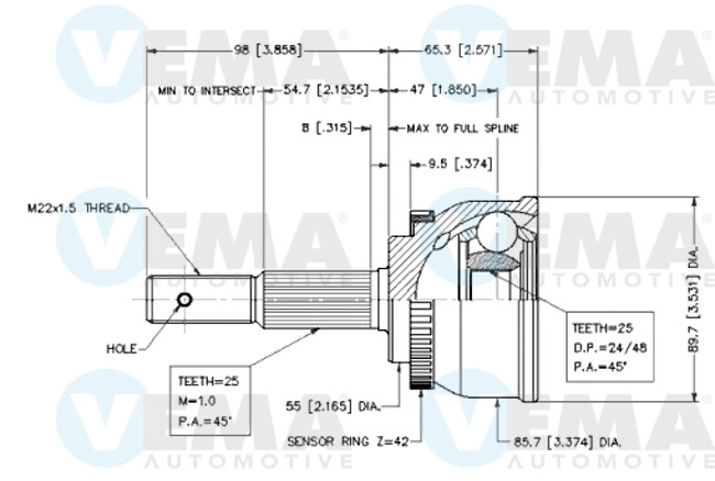 Joint Kit, drive shaft (18581)