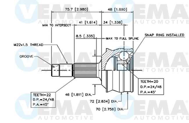 Joint Kit, drive shaft (18257)