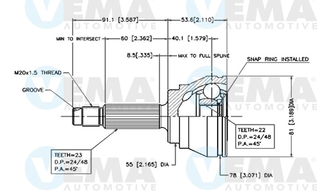 Joint Kit, drive shaft (18210)