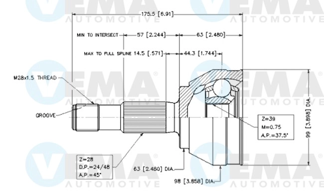 Joint Kit, drive shaft (18617)