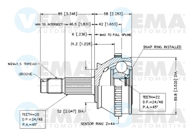 Joint Kit, drive shaft (18609)