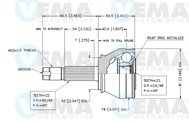 Joint Kit, drive shaft (18626)