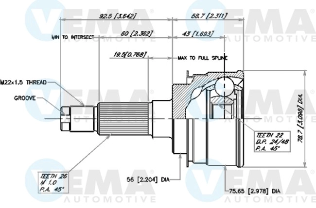 Joint Kit, drive shaft (18353)