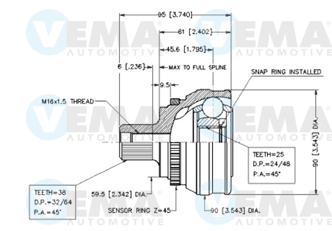 Joint Kit, drive shaft (18465)