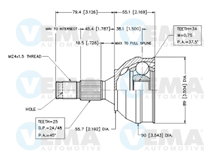 Joint Kit, drive shaft (18462)