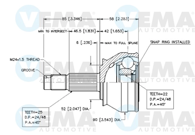 Joint Kit, drive shaft (18608)