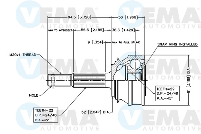 Joint Kit, drive shaft (18223)