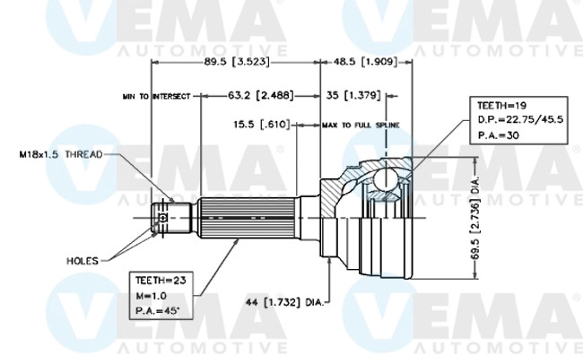 Joint Kit, drive shaft (18497)