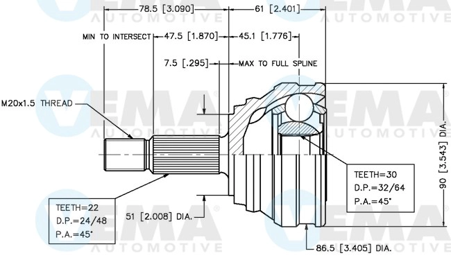 Joint, propshaft (18234)