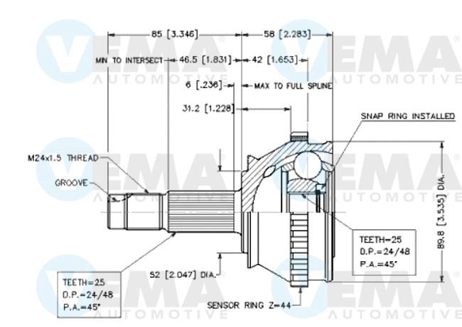 Joint Kit, drive shaft (18611)