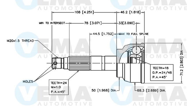 Joint Kit, drive shaft (18524)