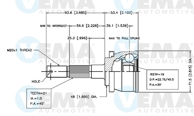 Joint Kit, drive shaft (18508)