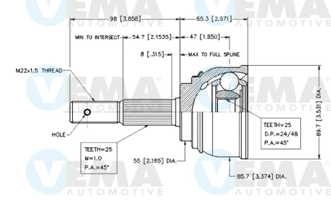 Joint Kit, drive shaft (18460)