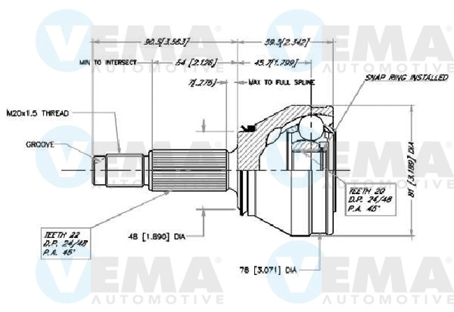 Joint Kit, drive shaft (18421)