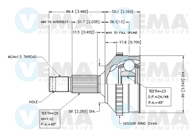 Joint Kit, drive shaft (18282)