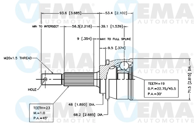 Joint Kit, drive shaft (18509)