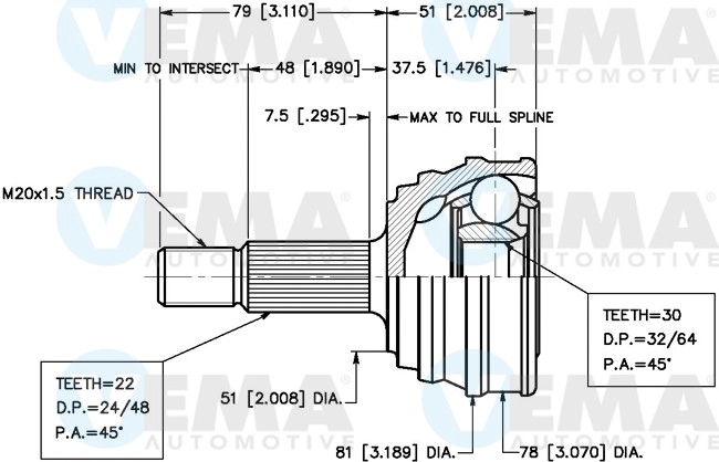 Joint Kit, drive shaft (18232)