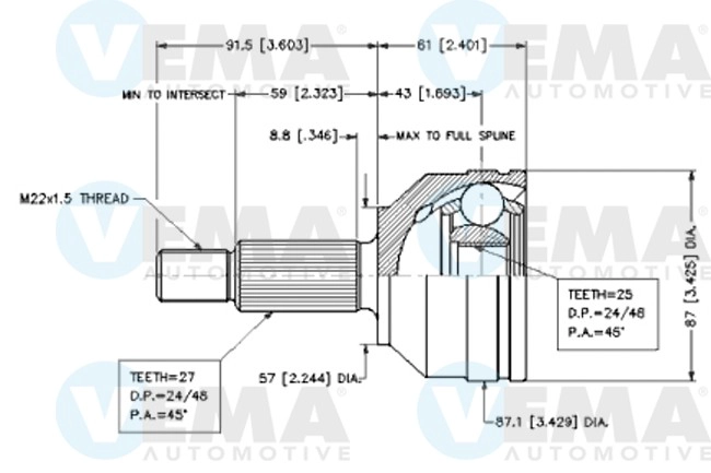 Joint Kit, drive shaft (18622)