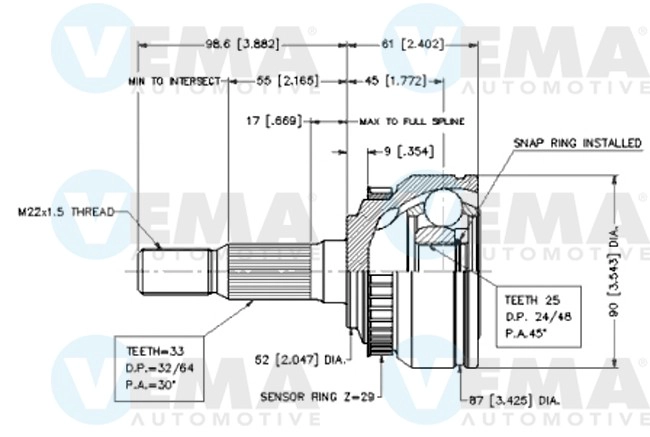 Joint Kit, drive shaft (18616)