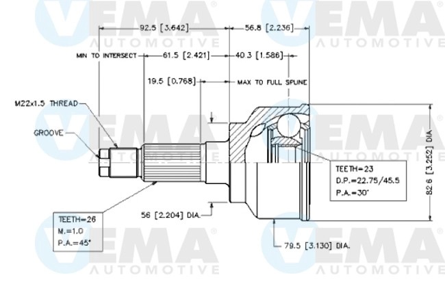 Joint Kit, drive shaft (18457)