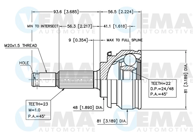 Joint Kit, drive shaft (18654)