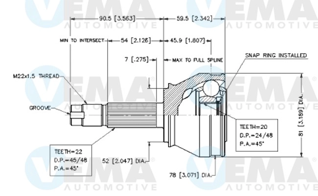 Joint Kit, drive shaft (18625)
