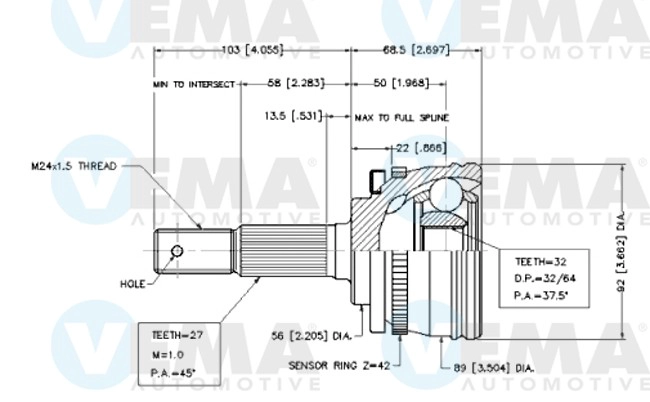 Joint Kit, drive shaft (18702)