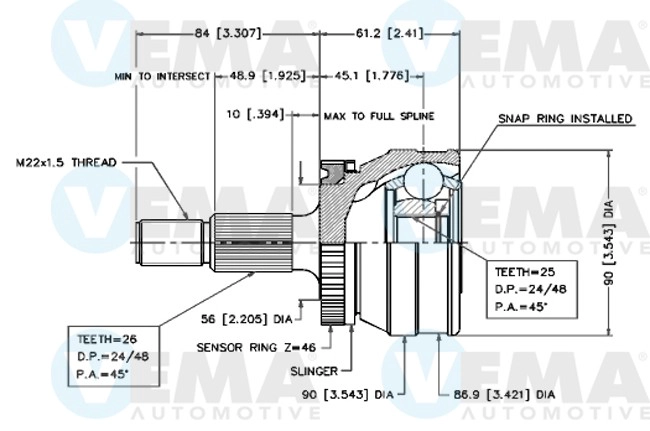 Joint Kit, drive shaft (18414)