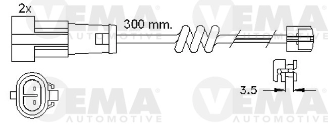 Warning Contact, brake pad wear (117485)
