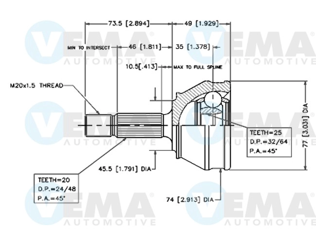 Joint Kit, drive shaft (18238)