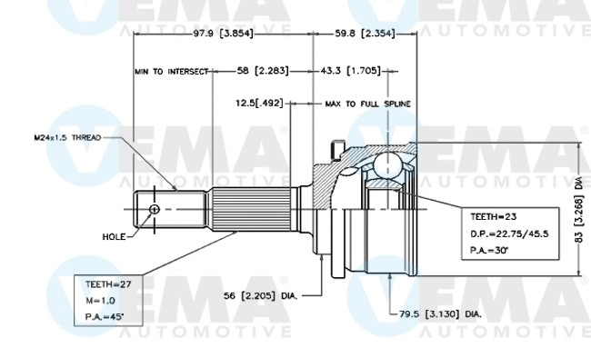 Joint Kit, drive shaft (18444)