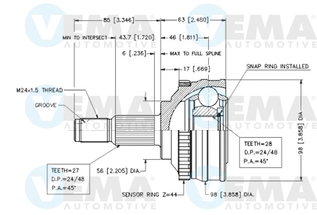 Joint Kit, drive shaft (18254)