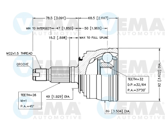 Joint Kit, drive shaft (18713)