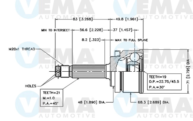 Joint Kit, drive shaft (18529)