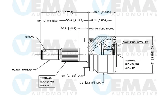 Joint Kit, drive shaft (18208)