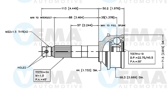 Joint Kit, drive shaft (18521)