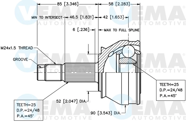 Joint Kit, drive shaft (18255)