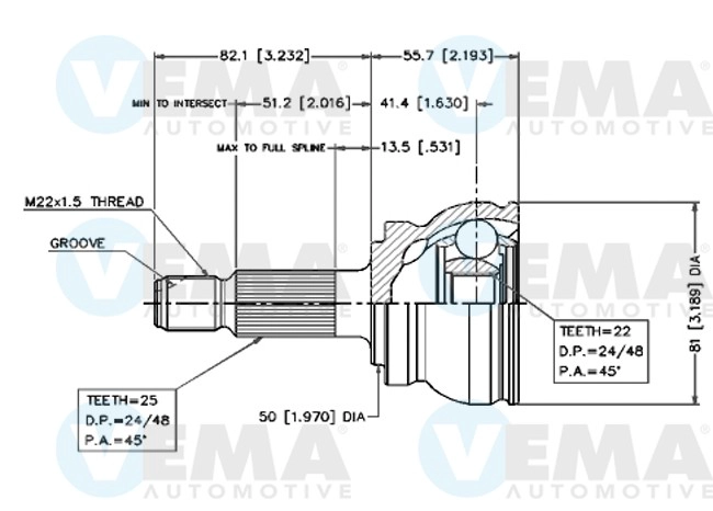 Joint Kit, drive shaft (18400)
