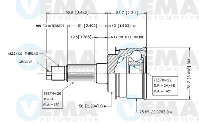 Joint Kit, drive shaft (18564)